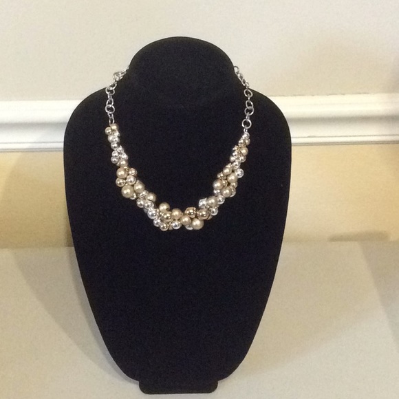 Liz Claiborne Jewelry - Liz Claiborne Silver & Gold Cluster Necklace